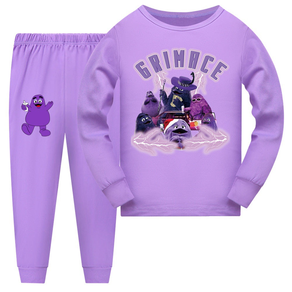 Children's Grimace Purple Print Fashionable Pajamas Casual Suit Daily Gift Hot-