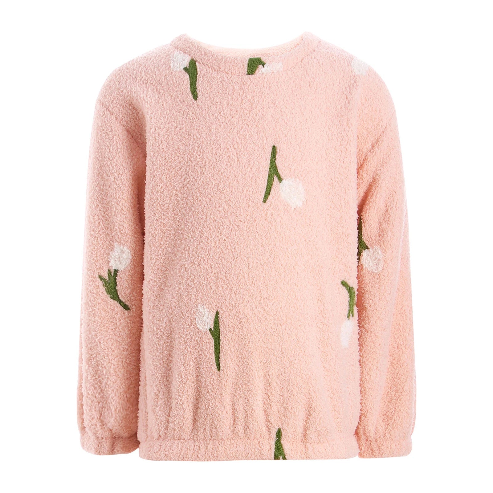 Kids Pyjamas Fleece Nightwear Elastic Waist Pyjama Set Warm 2 Piece-