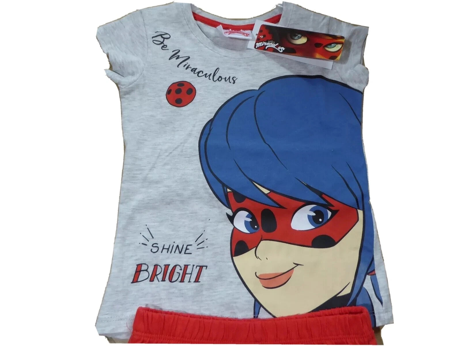 Girls Pyjamas Short Sleeve PJs Miraculous Tales Of Ladybug & Cat Noir PJ 2 Piece