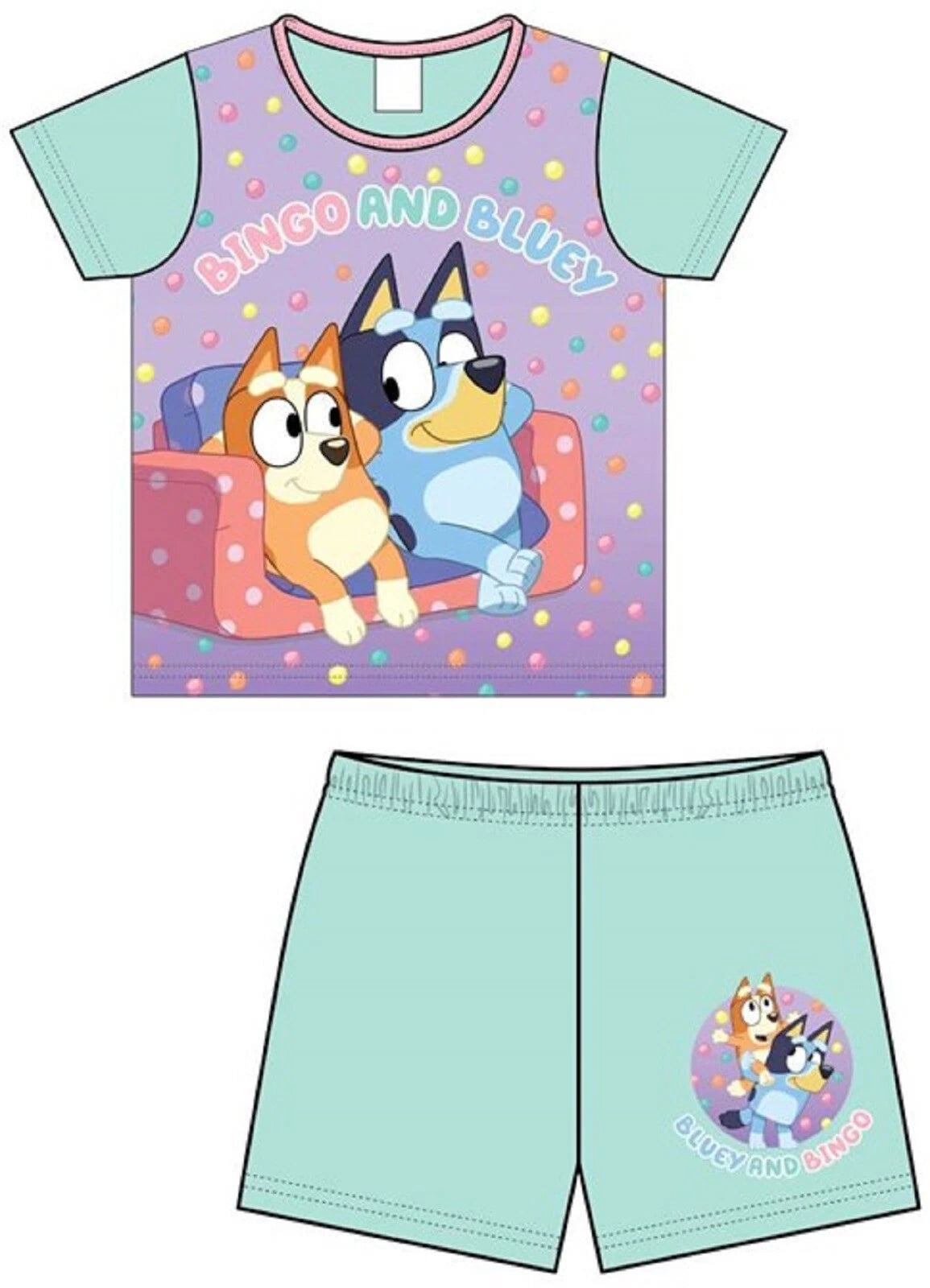 BLUEY Girl's Short Pyjamas / Shorty/Summer PJs Sizes 18 Months-5 Years