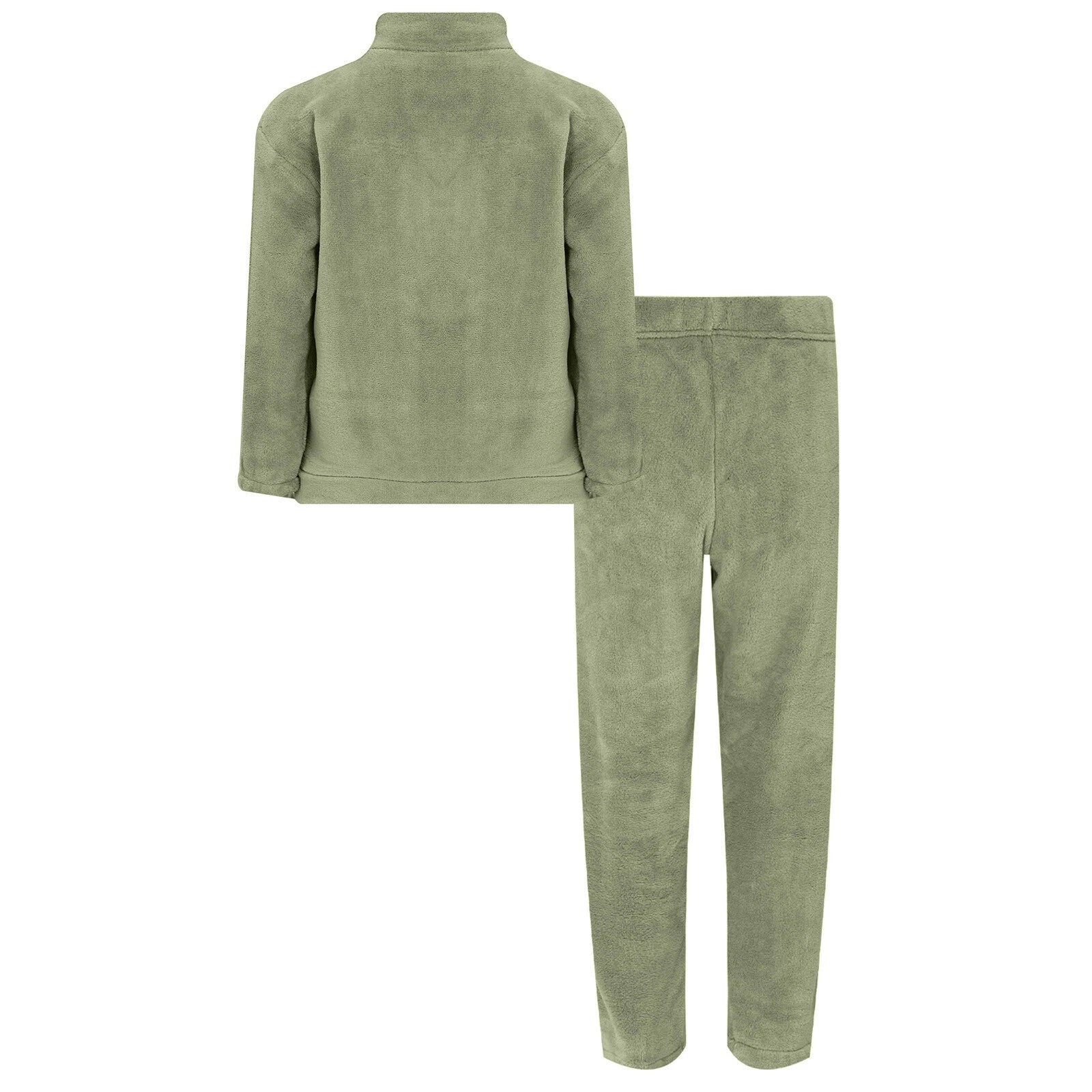 Kids Nightwear Warm Pajama Set Comfy Sleepwear Zipper Homewear 2 Piece Outfits