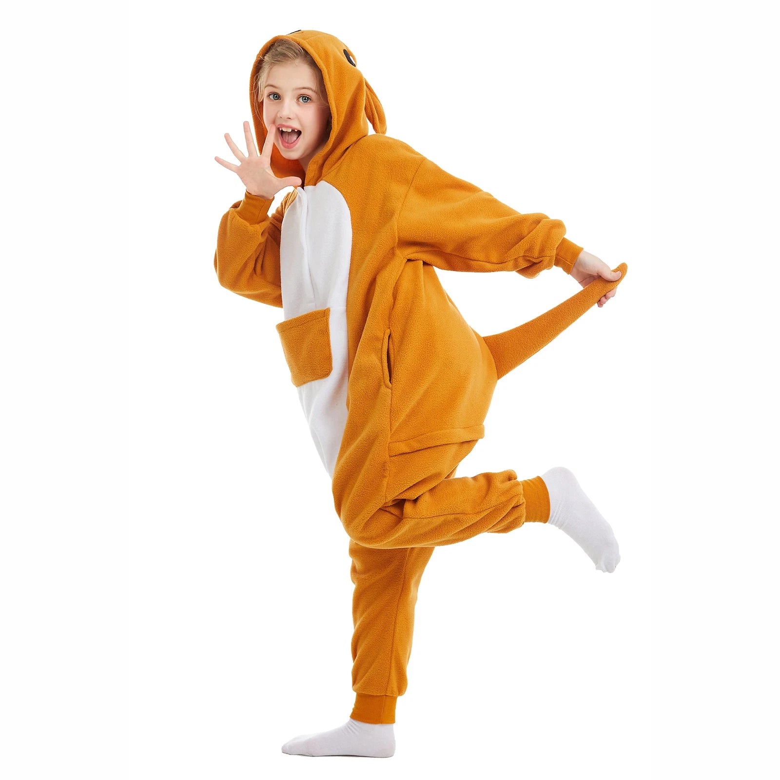 Kids Kangaroo Soft One-piece Pajamas Halloween Christmas Cute Cosplay Costumes