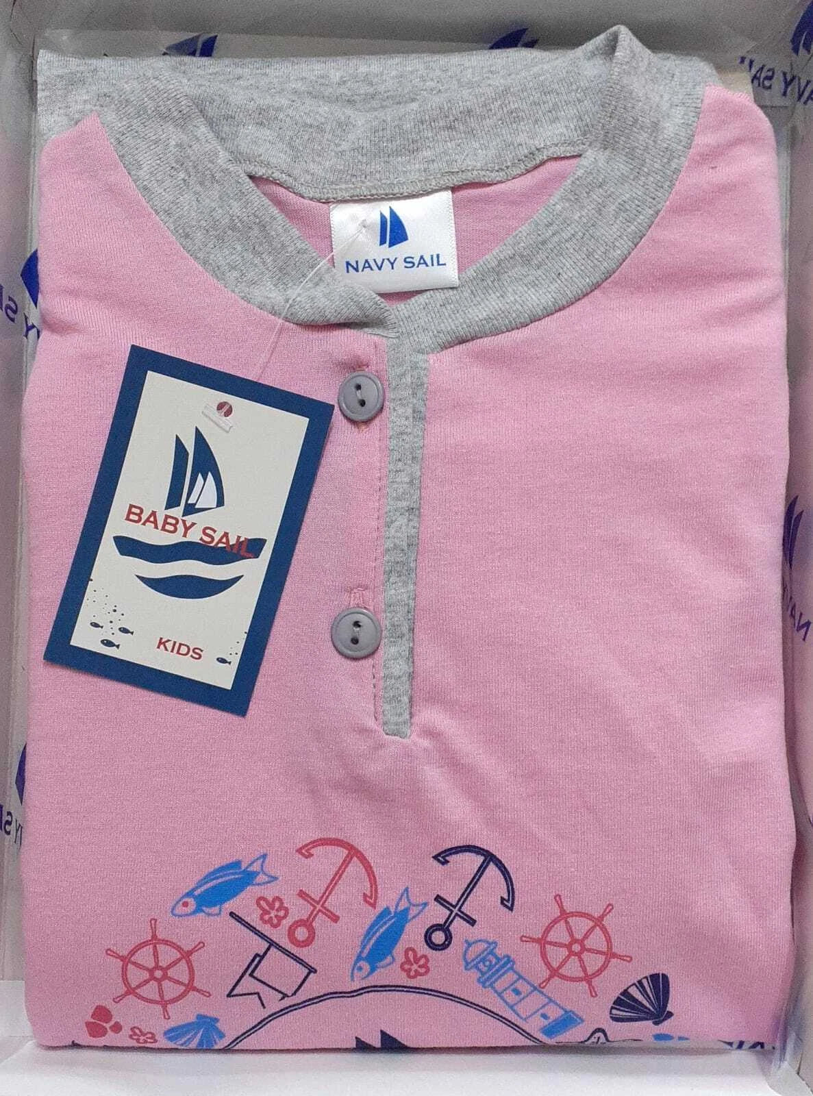 Child's pajamas nightwear long sleeve in cotton jersey Baby Sail