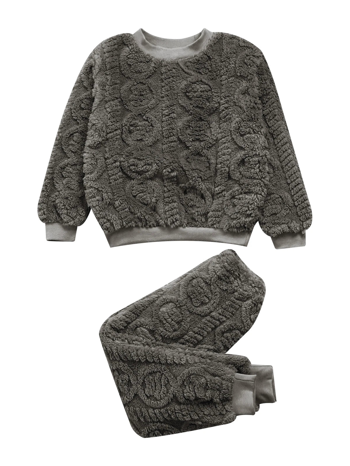 Kids Set Warm Pajamas Stand Collar Sleepwear Long Sleeve Nightwear Sleep Fancy