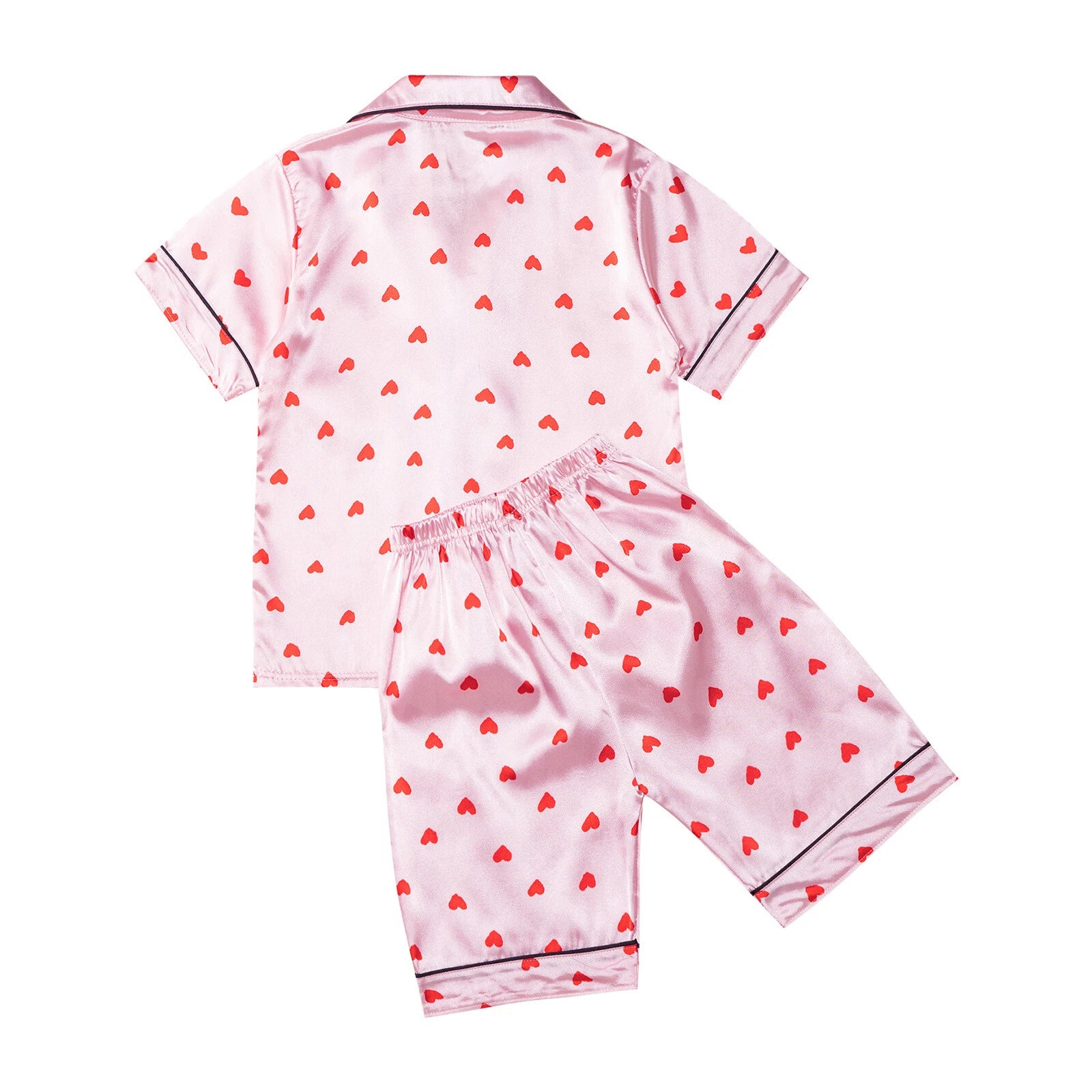 Boys Girls Pajamas Set Sleepwear Button Closure Top Shorts Nightwear Loungewear