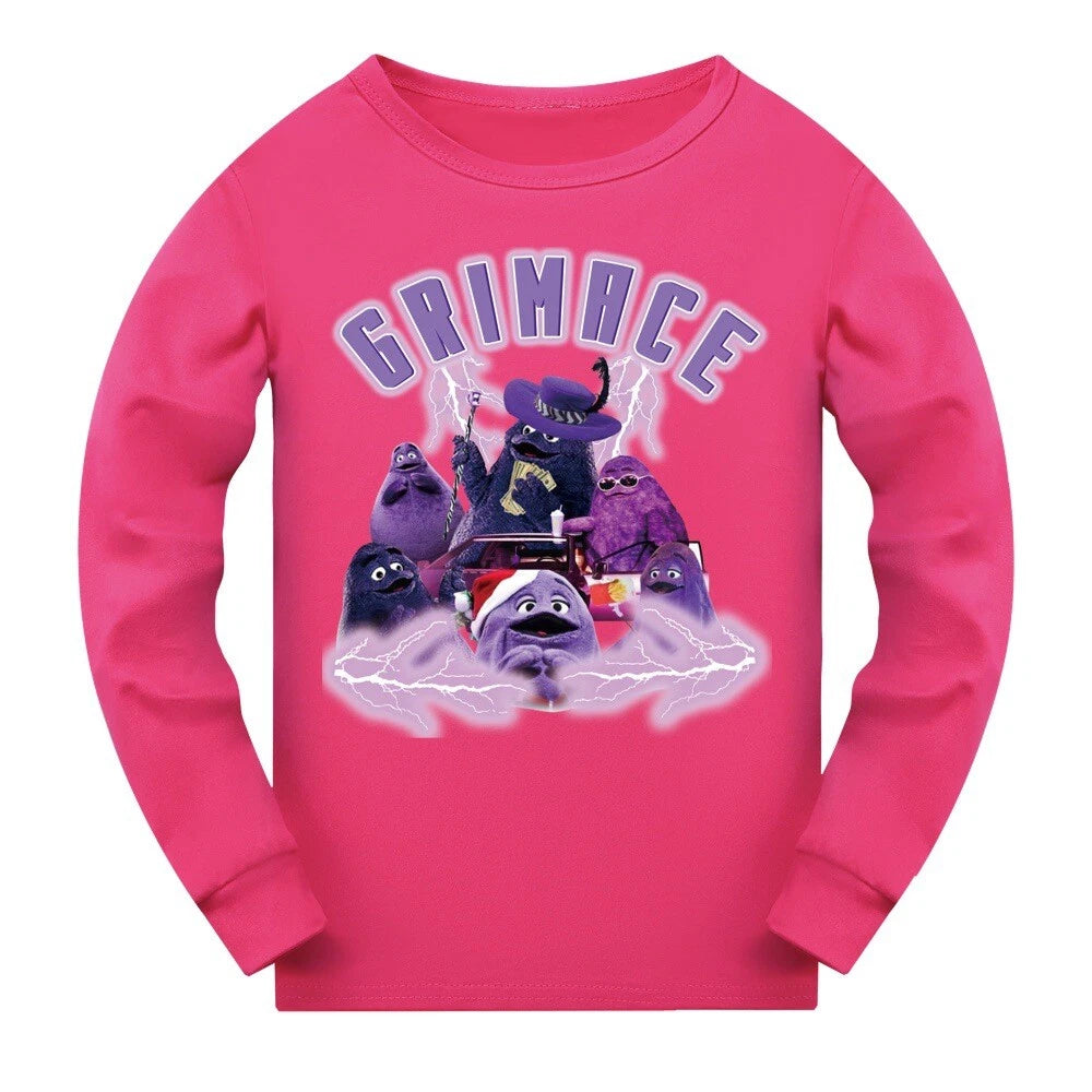 Children's Grimace Purple Print Fashionable Pajamas Casual Suit Daily Gift Hot