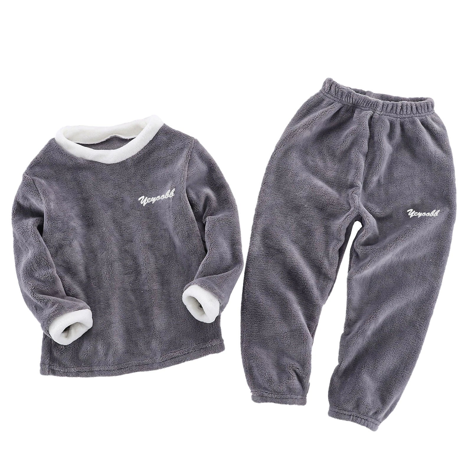 Girls Boys Pajamas Suit Long Sleeve Tops with Pants Sleepwear Winter Nightwear