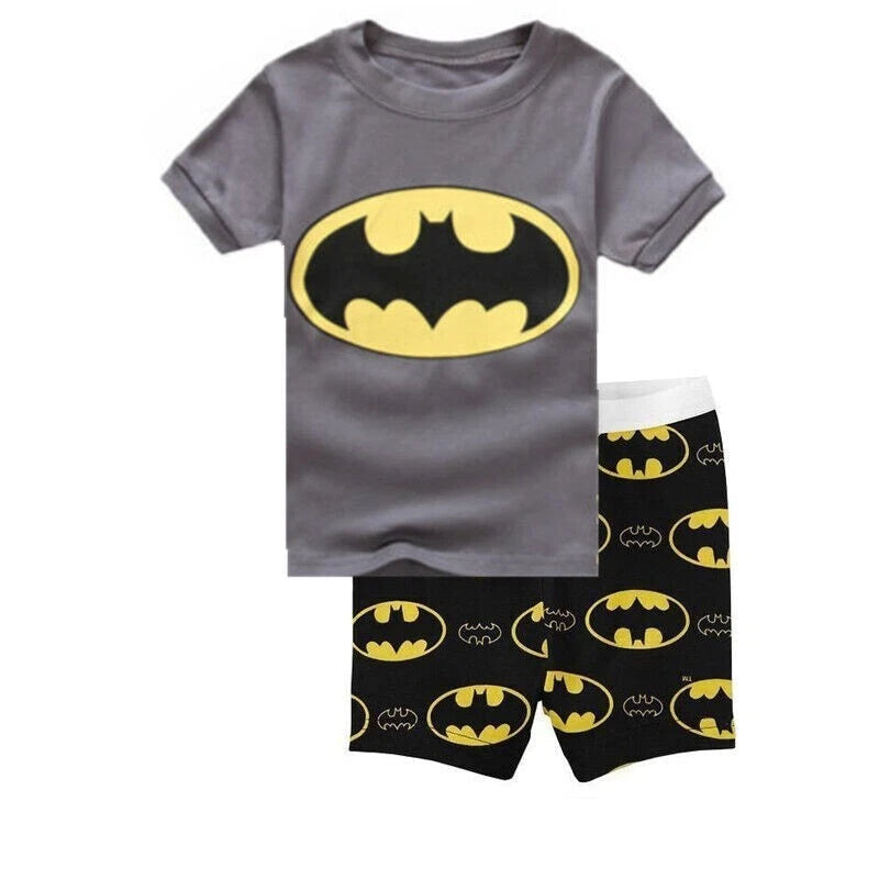 Boys Girls Kids Spiderman Superhero Pyjamas Short Sleeve T-Shirt Shorts PJs 1-6Y