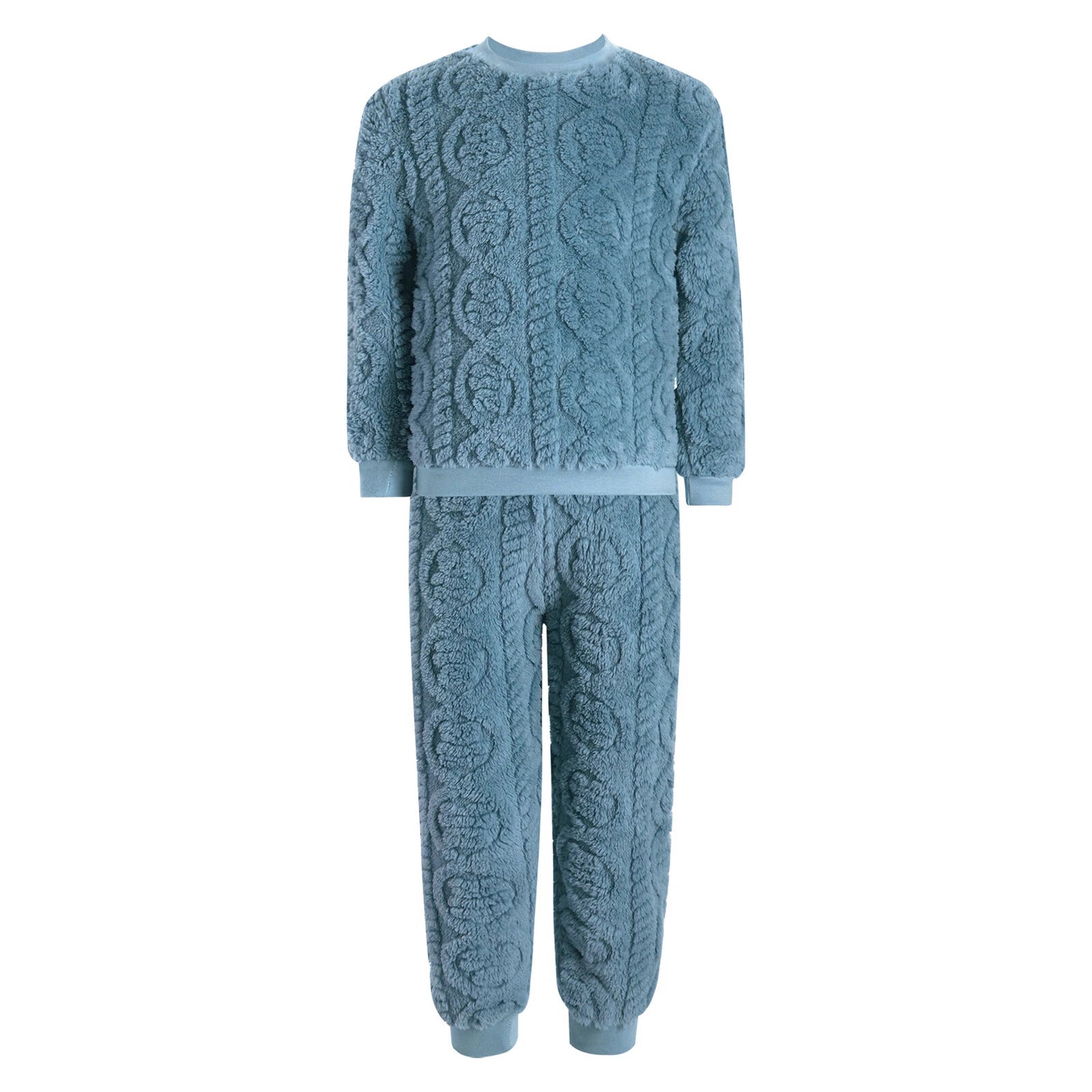 Kids Set Warm Pajamas Stand Collar Sleepwear Long Sleeve Nightwear Sleep Fancy