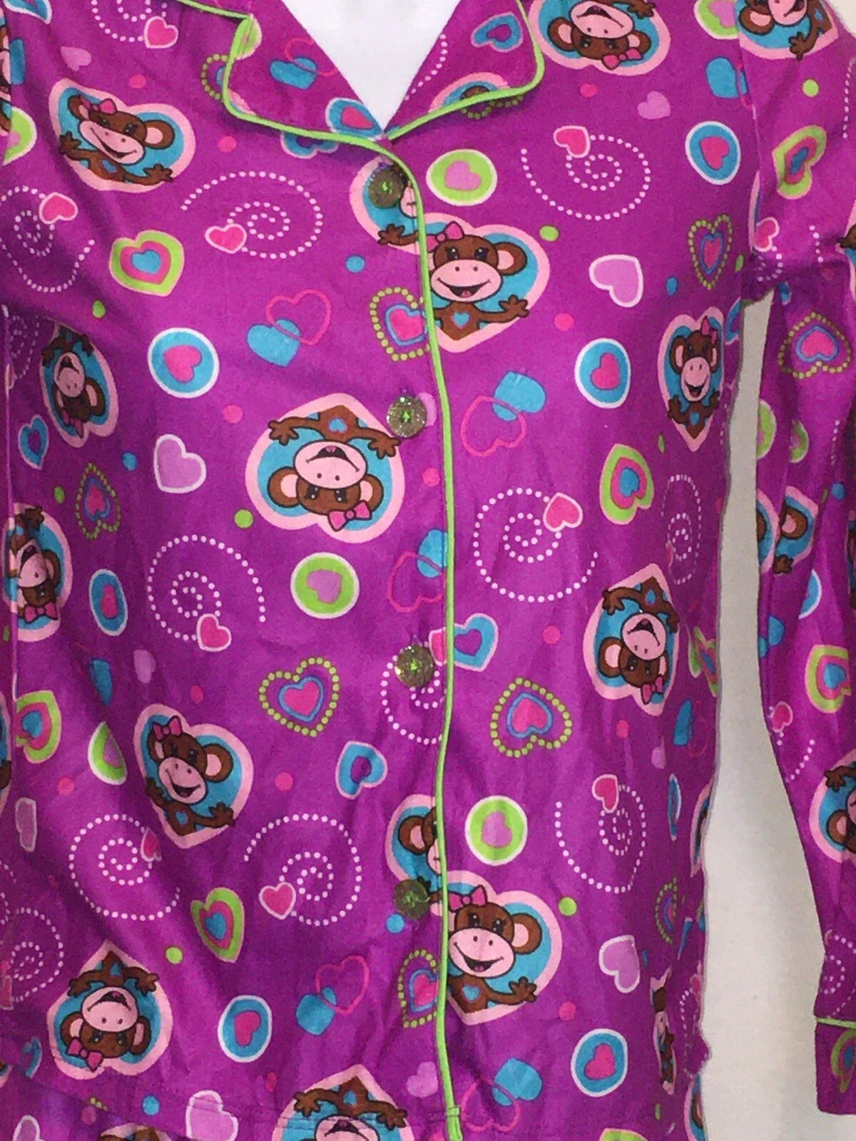 2 PIECE PAJAMA SET GIRLS SLEEPWEAR Lg 10-12 Button up top design style options