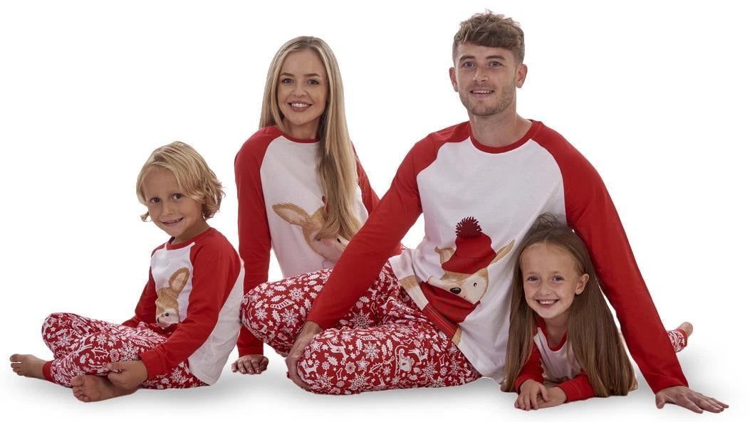 Christmas Family Matching Pyjamas XMAS Adult Kids Nightwear PJS 100% Cotton UK