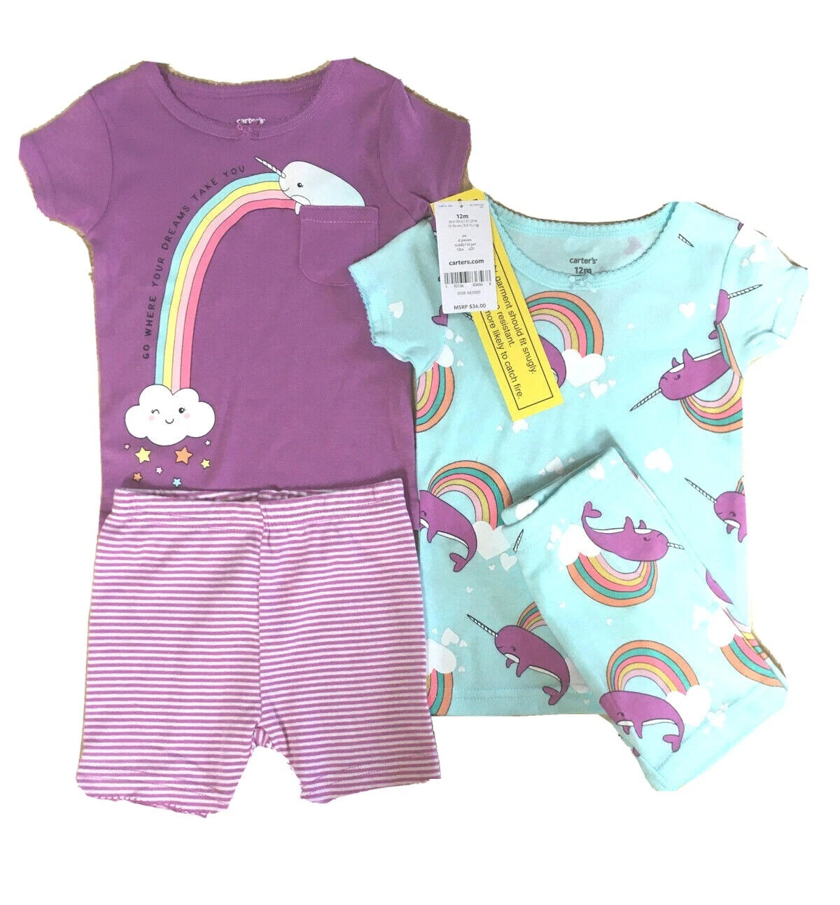 CARTER’S Pajamas Baby/Toddler 2PC-4PC Cotton Snug Fit Short-Sets 9M,-24M, 4T NWT