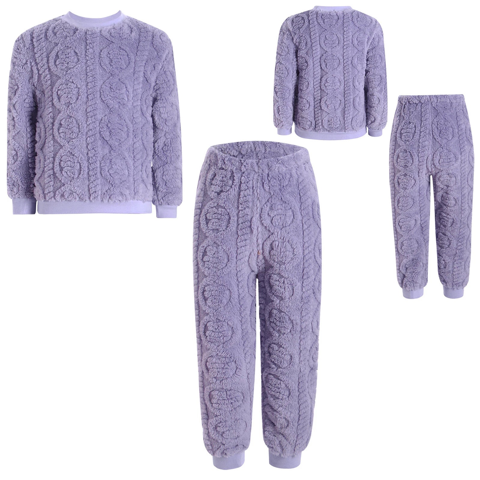 Kids Set Warm Pajamas Stand Collar Sleepwear Long Sleeve Nightwear Sleep Fancy