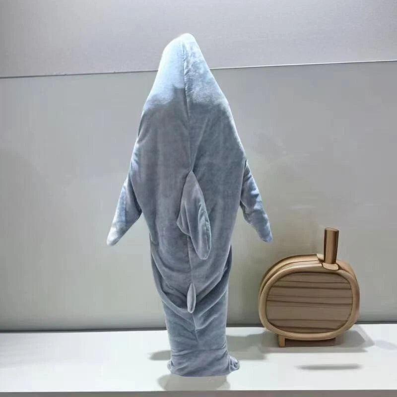 Cute Shark Warm Hoodie Cartoon Pajamas Blanket Sleeping Bag Costume Sleepwear