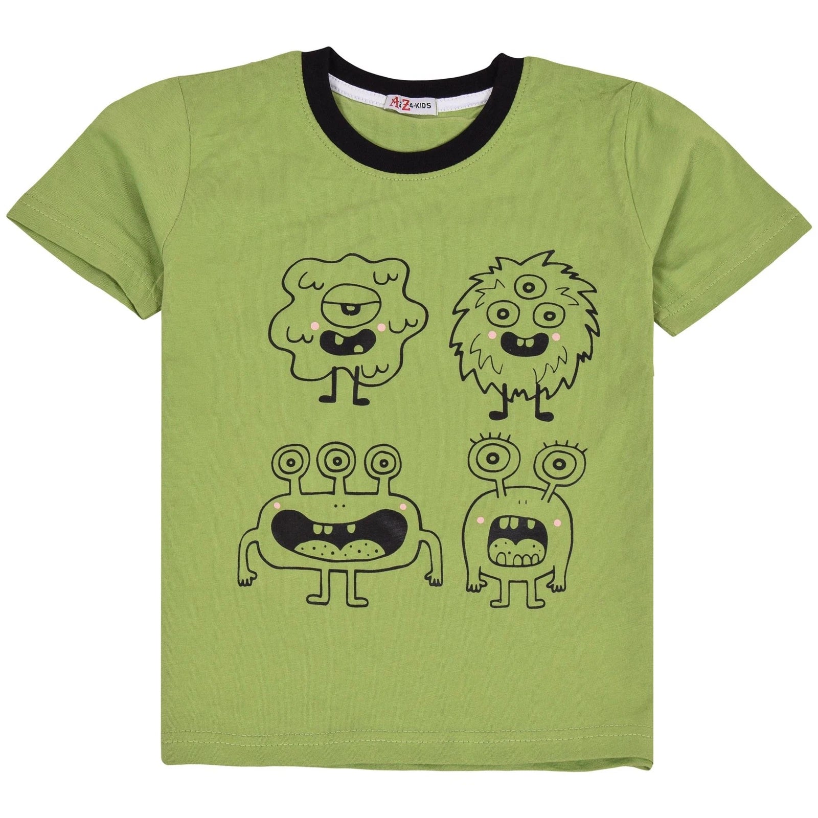 Kids Girls Boys Monster Pyjamas 2 Piece Cotton Set Age 5-13 Year