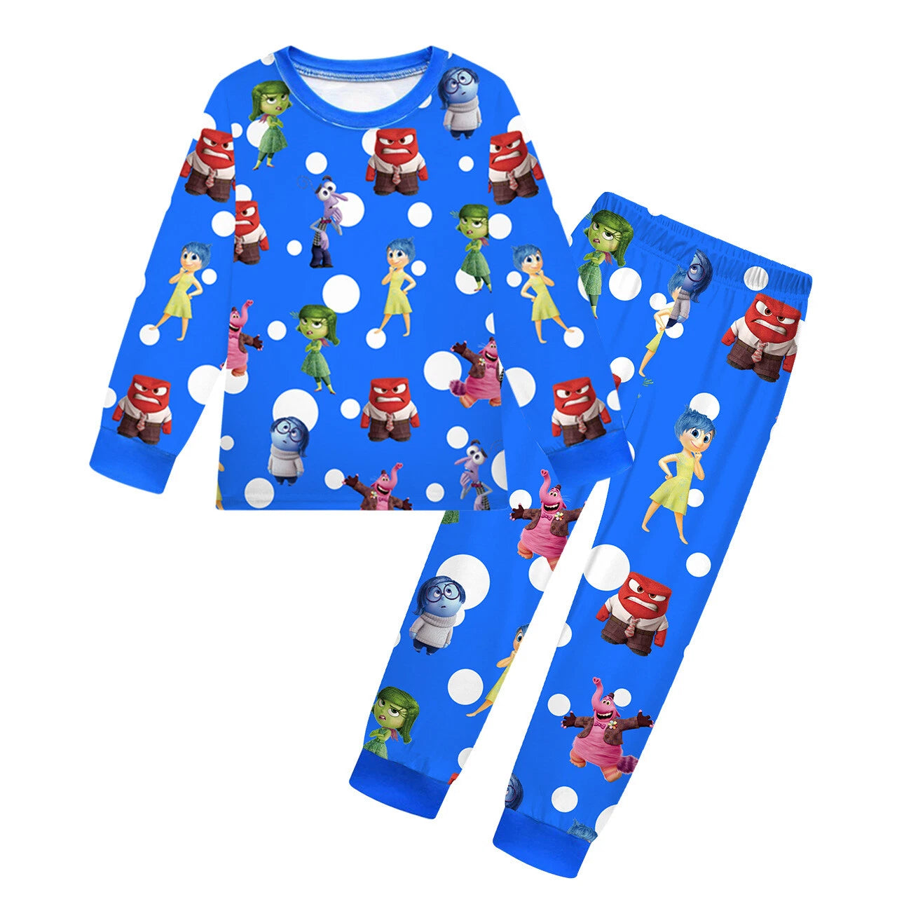 Kids Inside Out 2 Pajamas 2pcs Cartoon Long-sleeved Pyjamas Long Pyjama Pant Set
