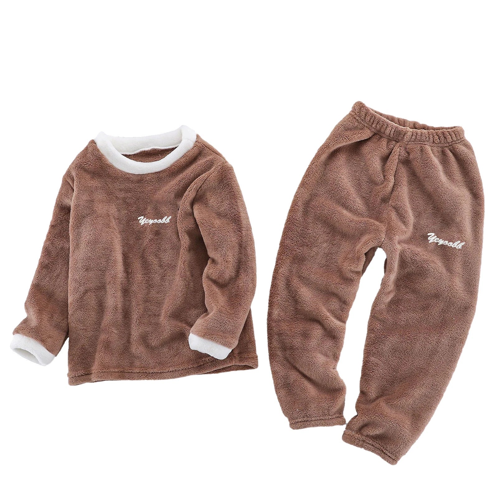 Girls Boys Pajamas Suit Long Sleeve Tops with Pants Sleepwear Winter Nightwear