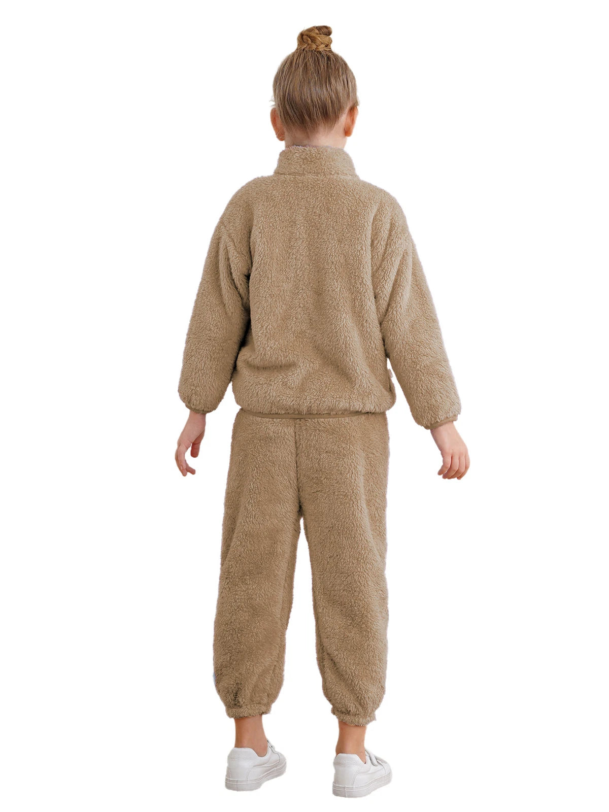 Kids Boys Girls Pajama Set Warm Homewear Flannel Outfits Pants Loungewear Tops