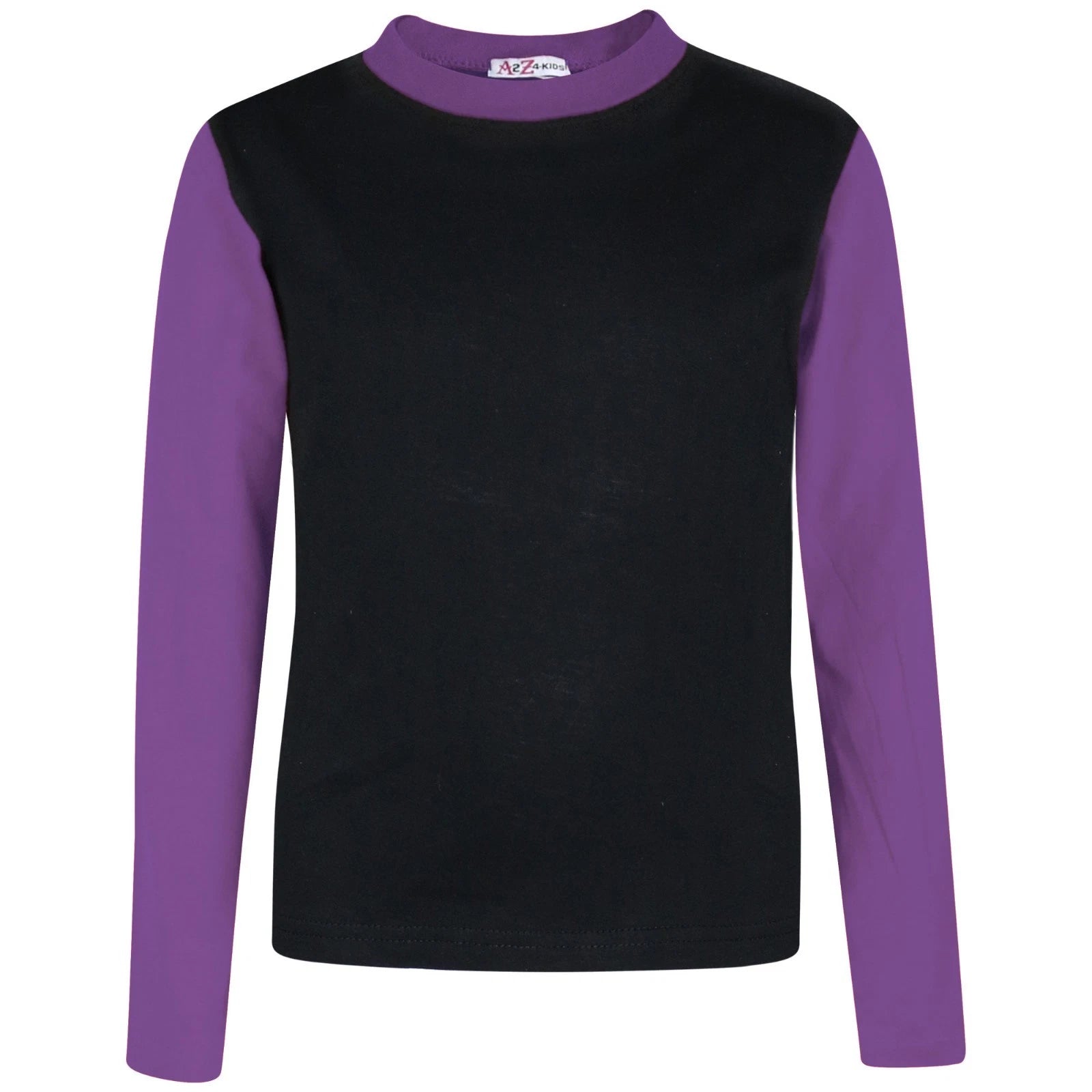 Kids Girls Lilac Color Contrast Pjs Plain Stylish Pyjamas Set New Age 2-13 Years