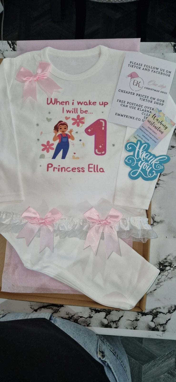 Personalised Birthday Pyjamas Girls When I Wake Up I Will Be  frilly and bows