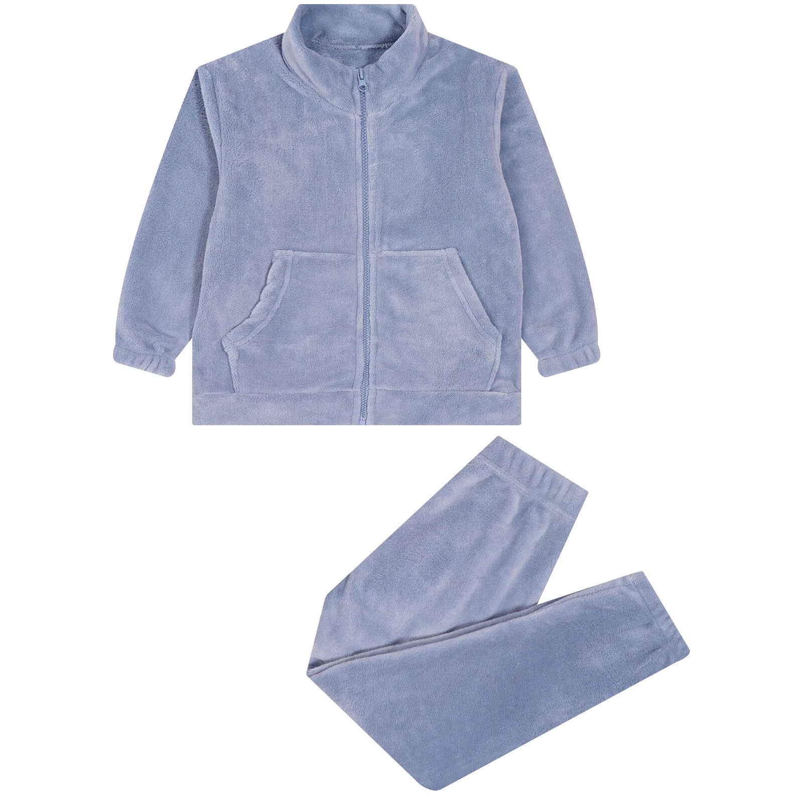 Kids Pajama Set Flannel Nightwear Soft Sleepwear Long Sleeve Homewear Fuzzy