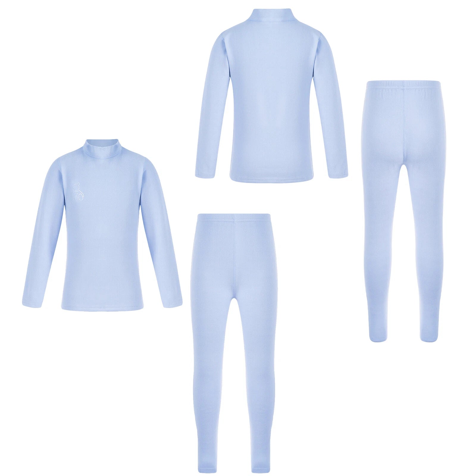 Kids Boys Girls Top Workout Tees Base Sleepwear Pajamas Set Exercise Suit Layer