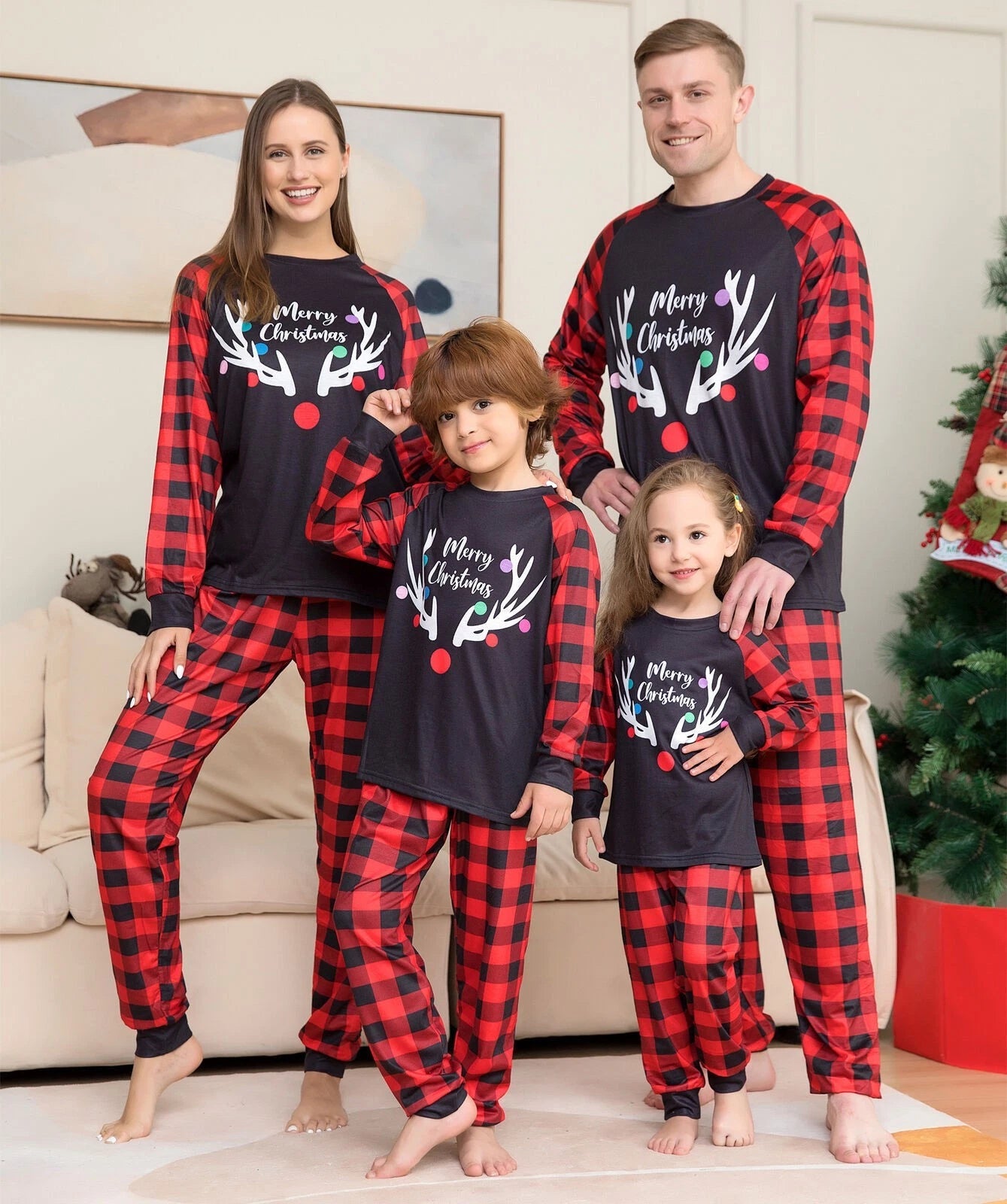 Family Matching Adult Kids Christmas Pyjamas Xmas Nightwear Pajamas Pjs Set UK