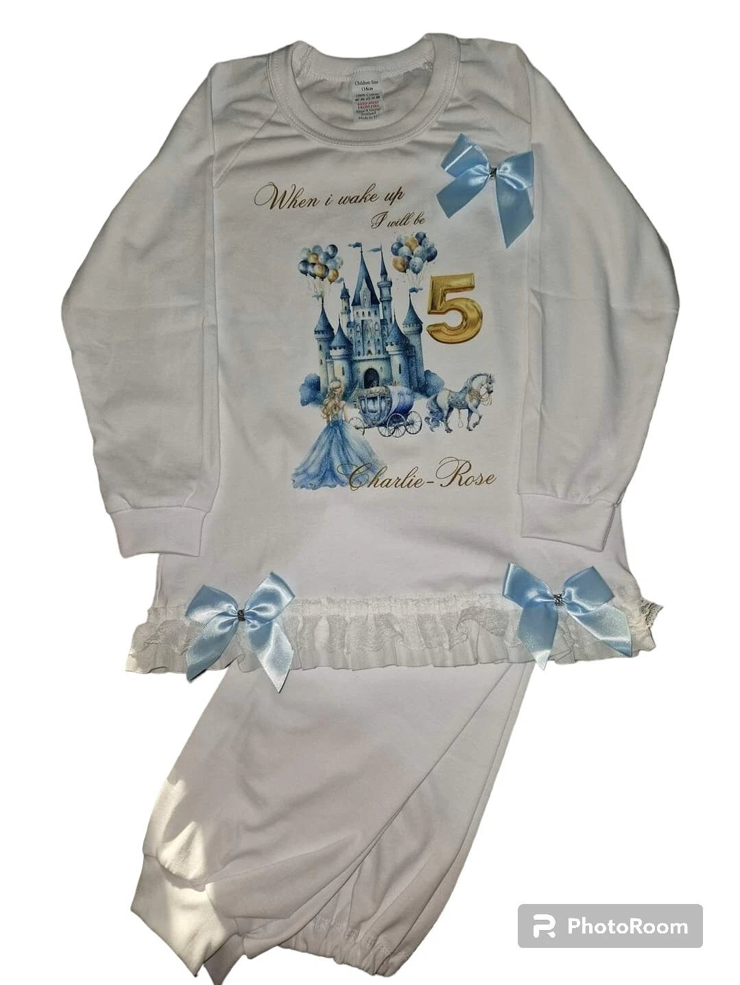Personalised Birthday Pyjamas Girls When I Wake Up I Will Be  frilly and bows