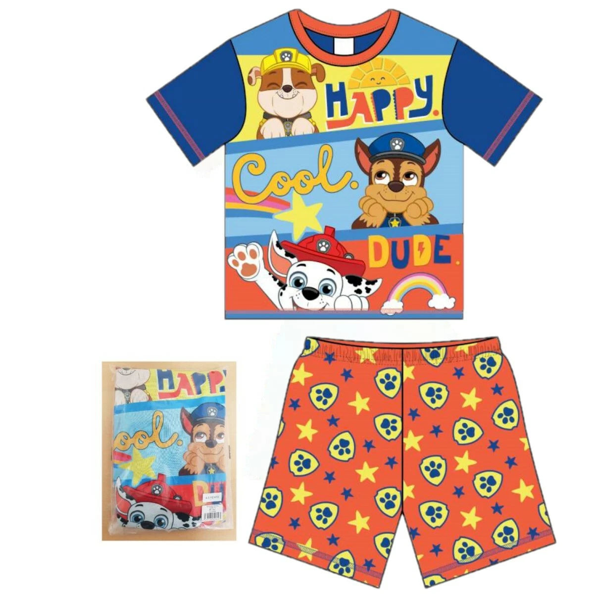 Boys Girls Kids Children Pyjamas Short Sleeve T-Shirt Shorts Set Age 2-12 Years
