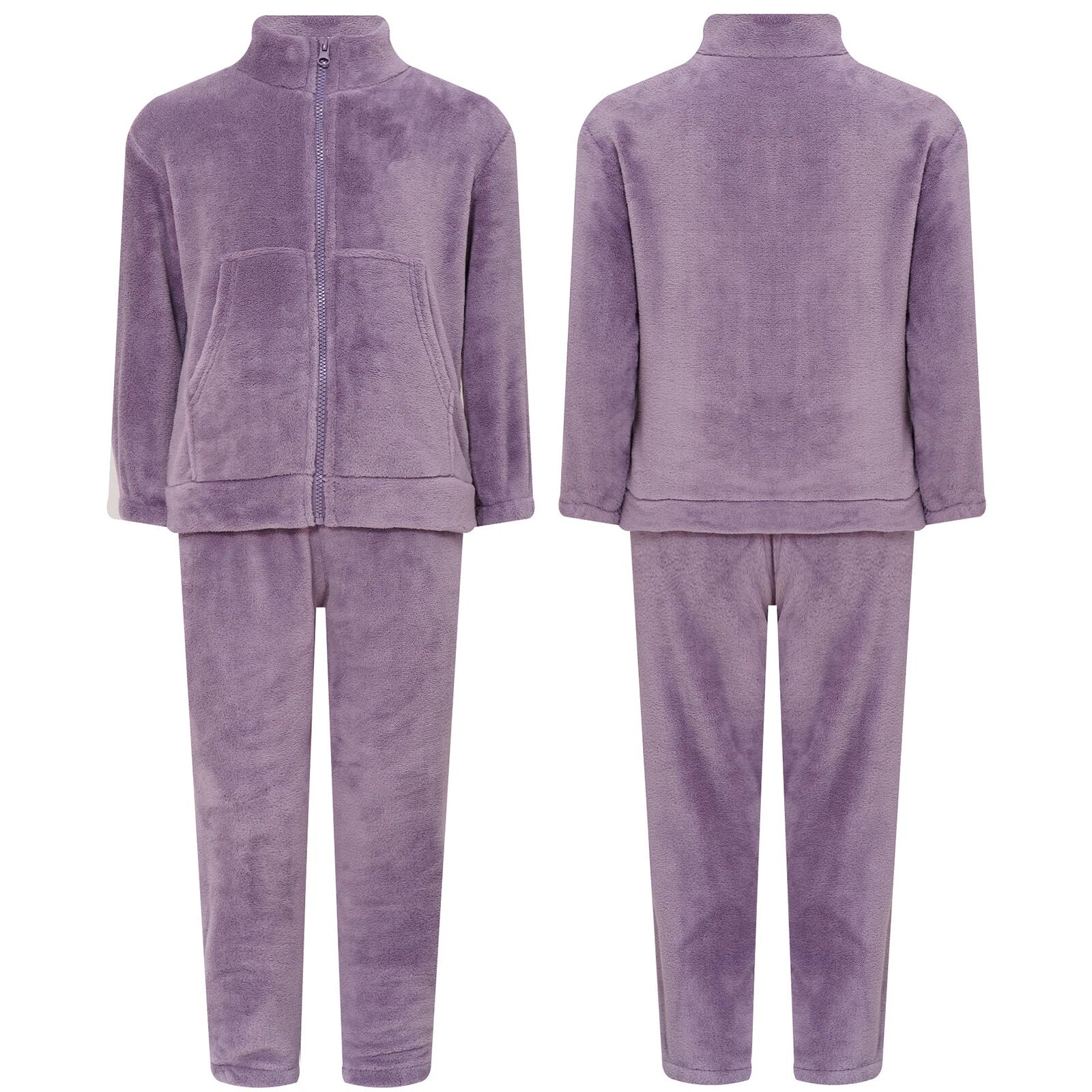 Kids Pajama Set Flannel Nightwear Soft Sleepwear Long Sleeve Homewear Fuzzy