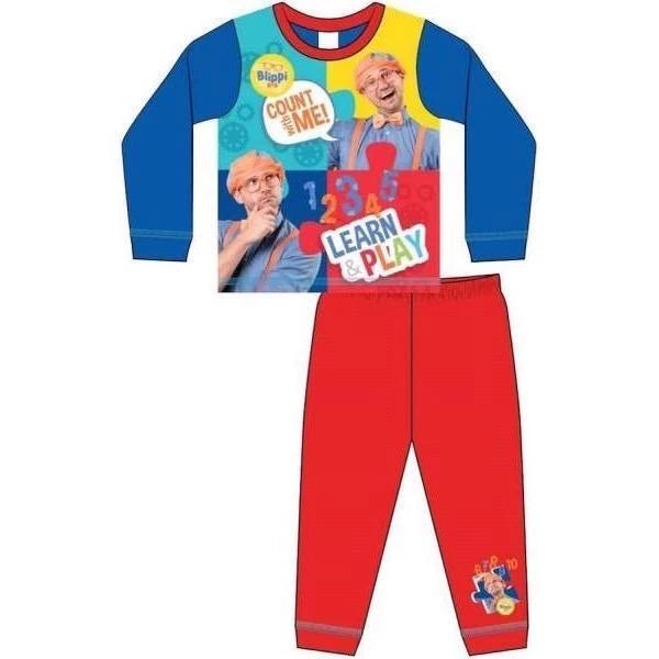 Blippi Pyjamas Pjs Unisex Nightwear Sleepwear Kids Childrens Toddler Character