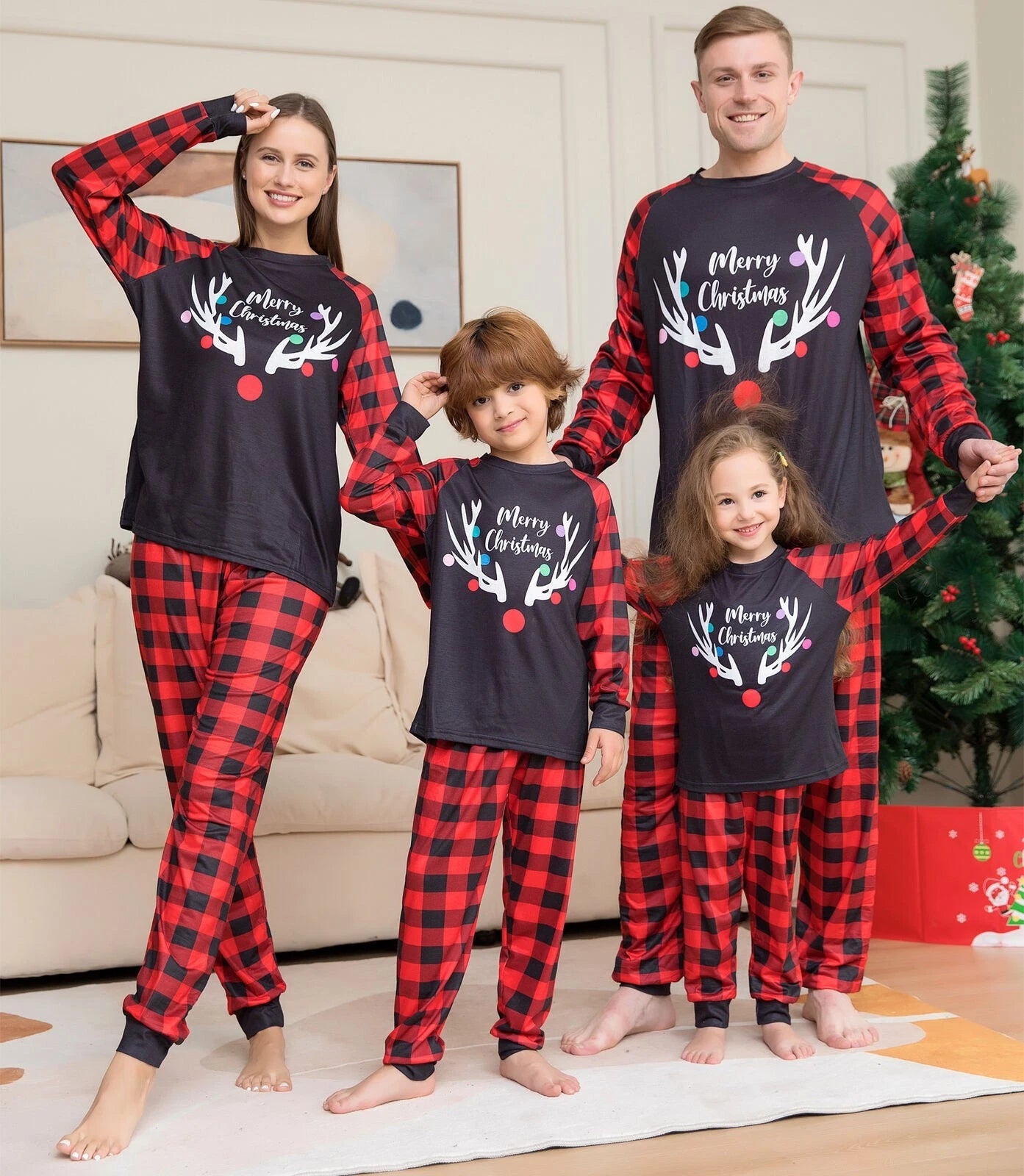 Family Matching Adult Kids Christmas Pyjamas Xmas Nightwear Pajamas Pjs Set UK