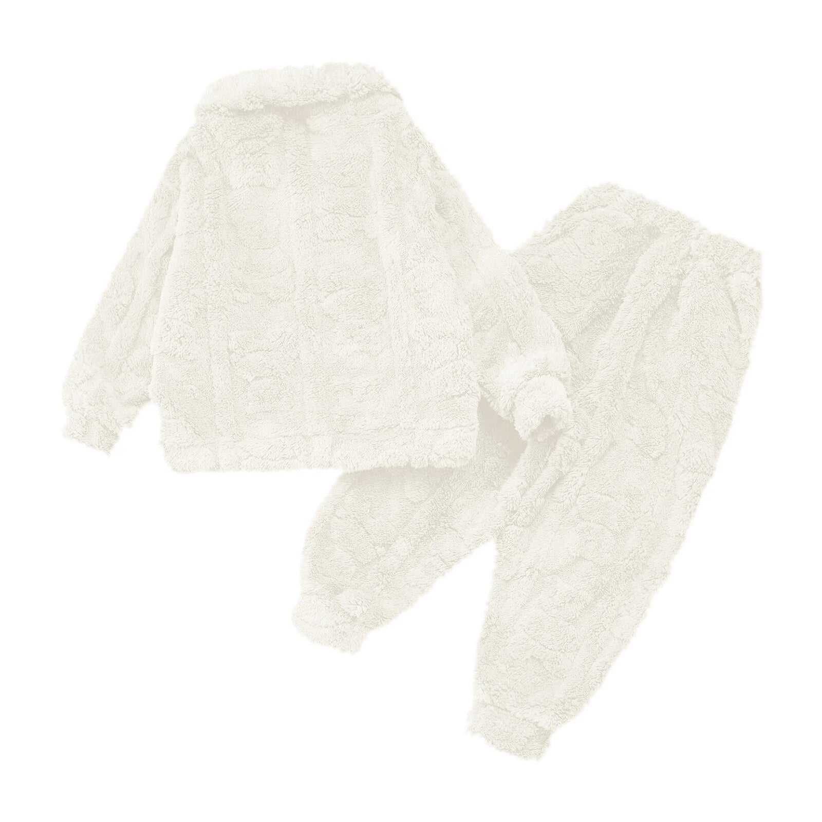 Kids Sleepwear Thicken Set Warm Pajamas Sleeping Sleepsuit Fleece 2pcs Casual