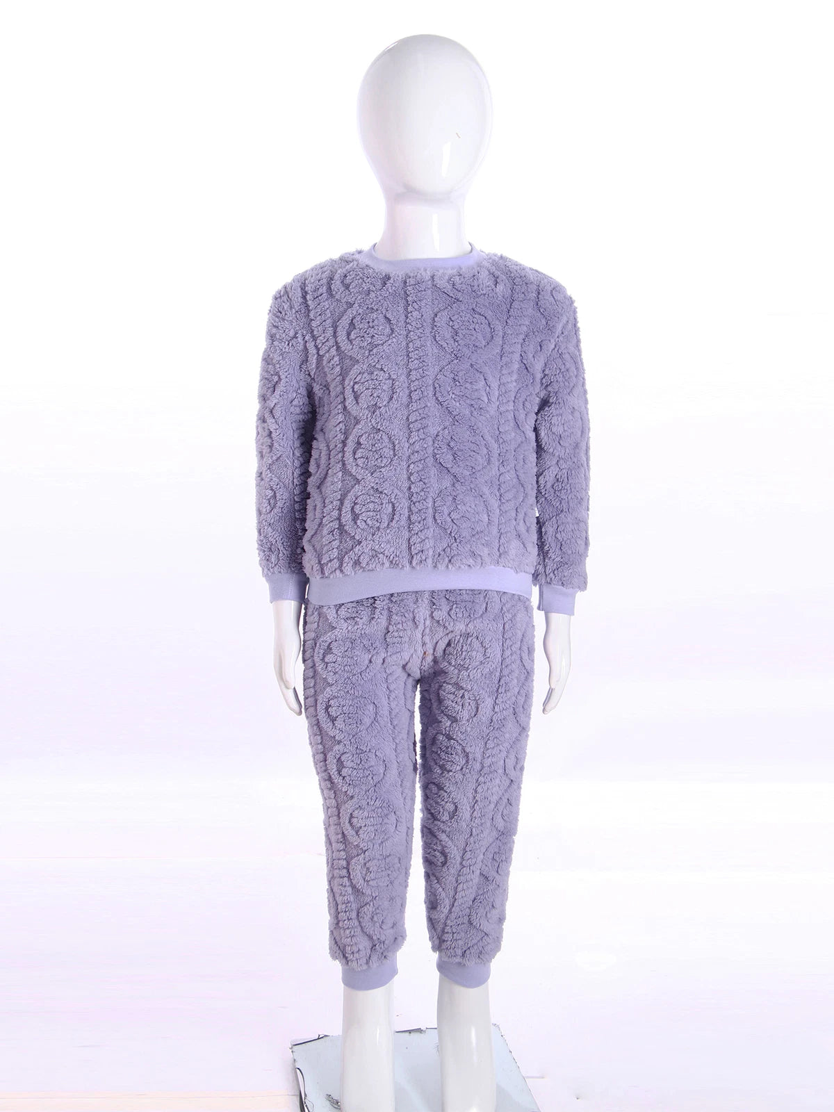 Kids Set Warm Pajamas Stand Collar Sleepwear Long Sleeve Nightwear Sleep Fancy