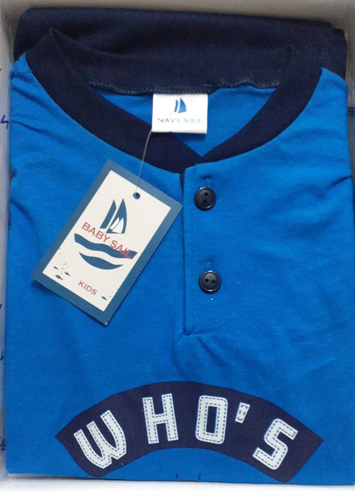 Child's pajamas nightwear long sleeve in cotton jersey Baby Sail