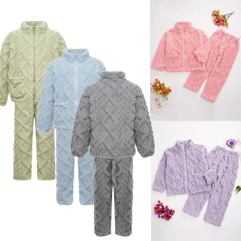 Unisex Kids Outfit Homewear Set Tops With Pants Pajamas Long Sleeve Loungewear