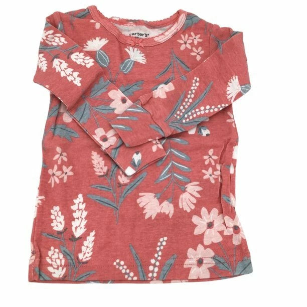 $36 Carter's Baby Girl's 4 Piece Floral Snug Fit Cotton Pajama PJs Sleepwear Set