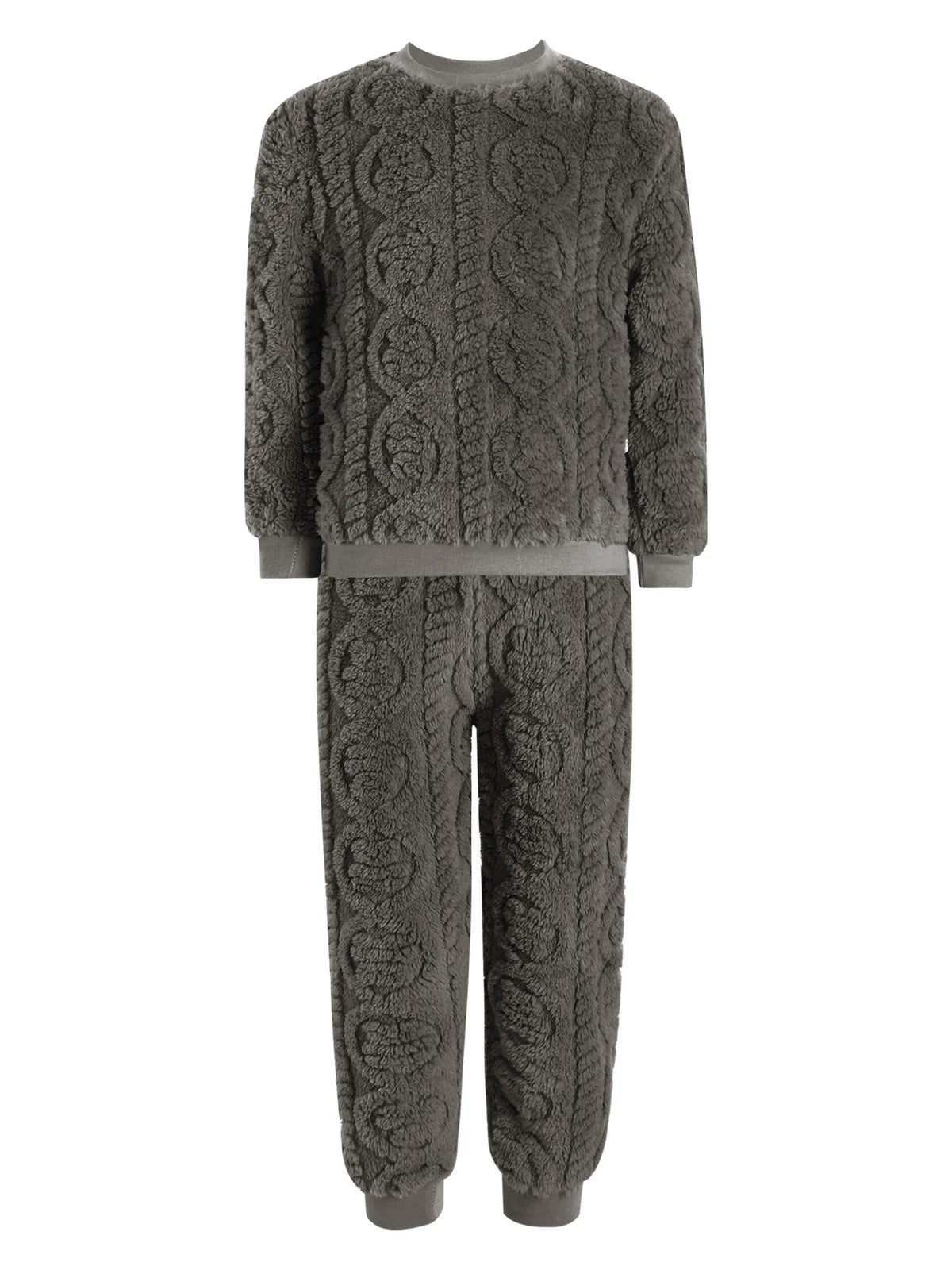 Kids Set Warm Pajamas Stand Collar Sleepwear Long Sleeve Nightwear Sleep Fancy