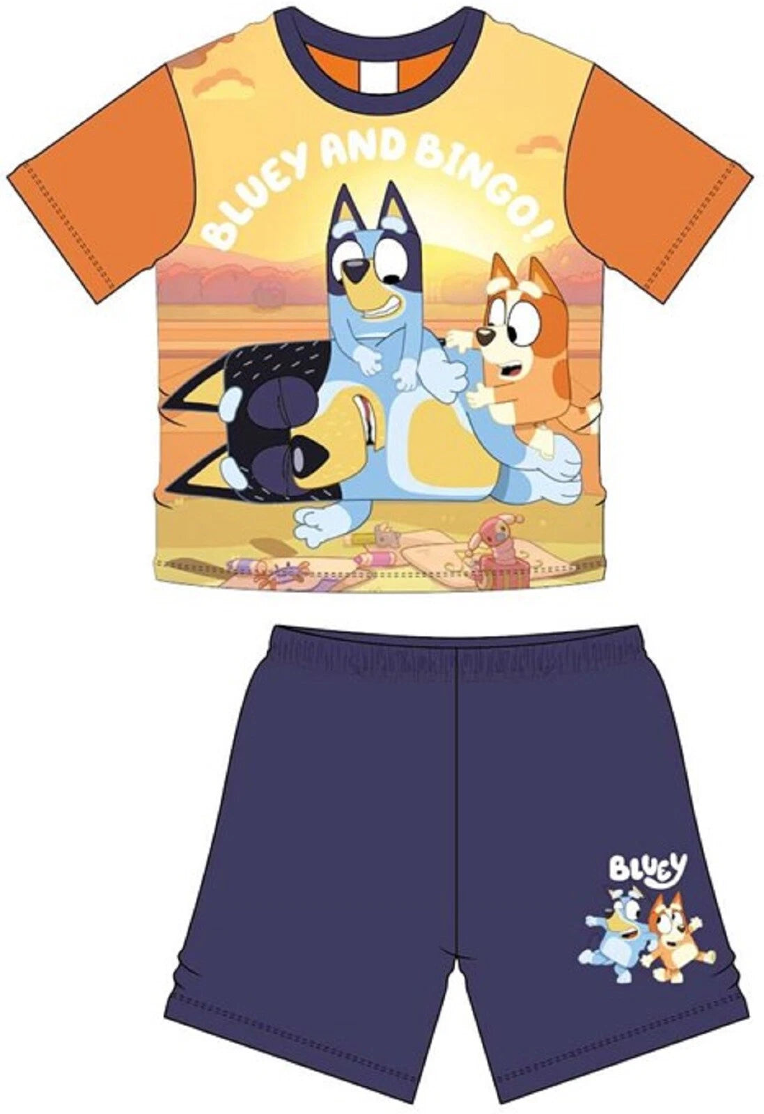 BLUEY Boy's Short Pyjamas /BLUEY & BINGO Summer/ Shorty PJs Sizes 1.5-5 years