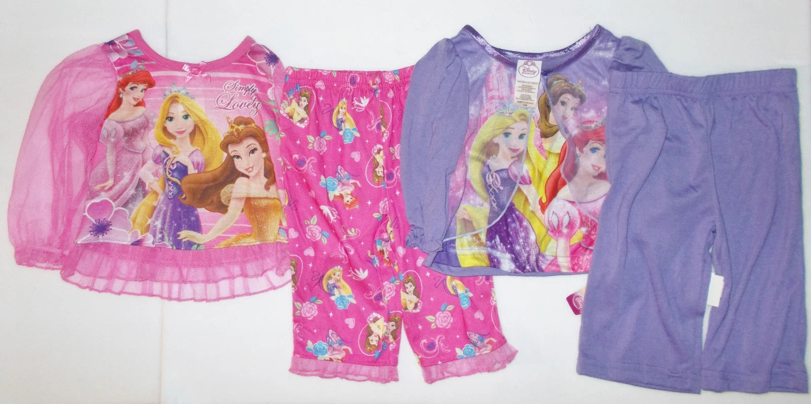 Disney Princesses Infant Girls Princess Pajama Sets 2 to Choose Size 12M NWT