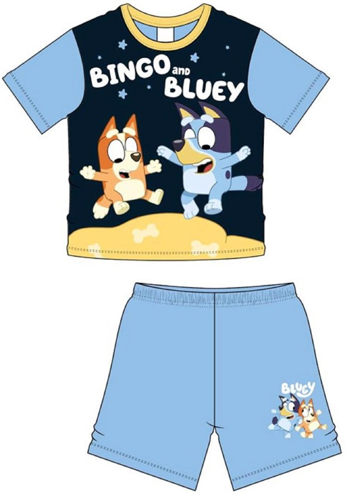 BLUEY Boy's Short Pyjamas /BLUEY & BINGO Summer/ Shorty PJs Sizes 1.5-5 years