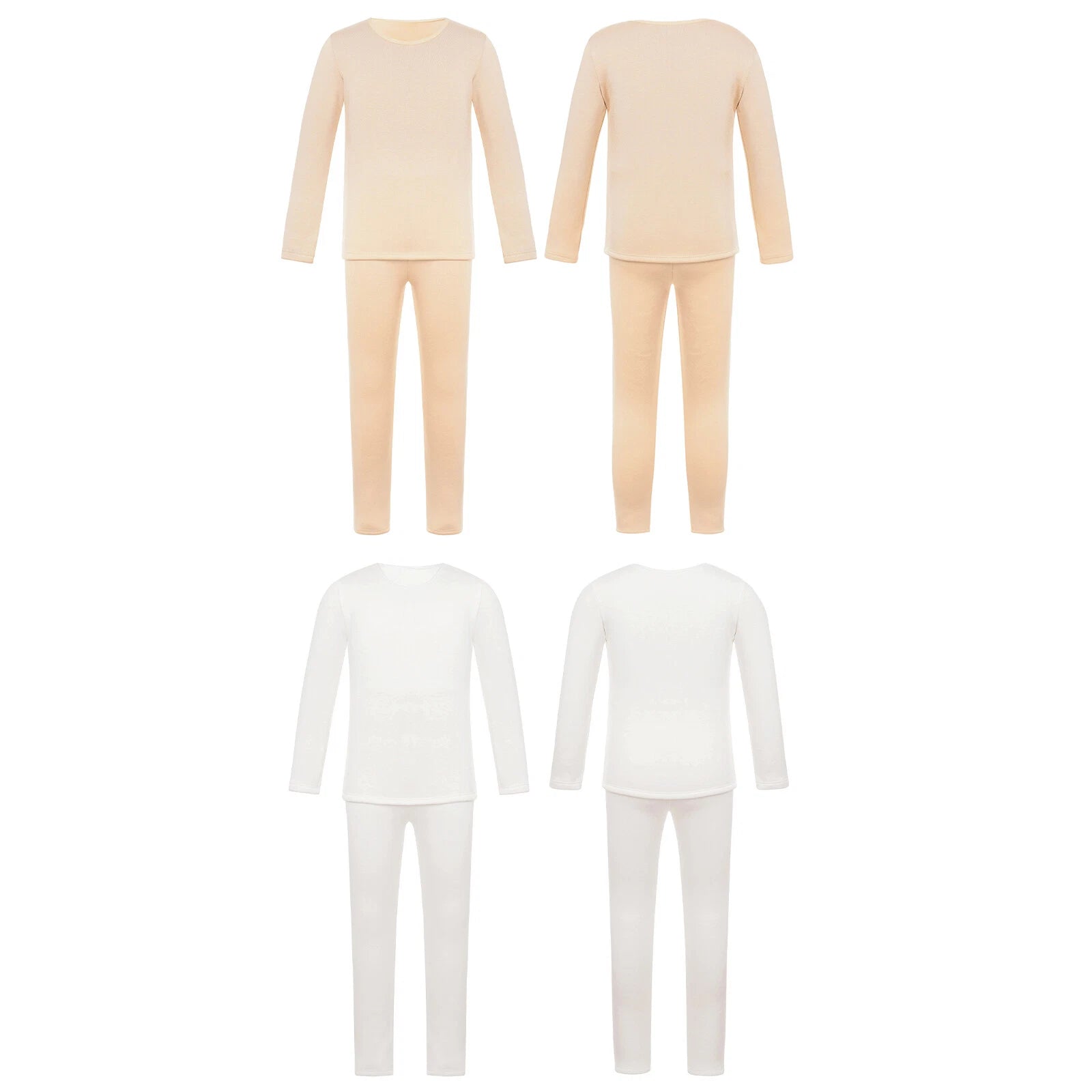 Kids Girl's Pajamas Set Training Sleepwear Round Neck Pullover And Pantyhose