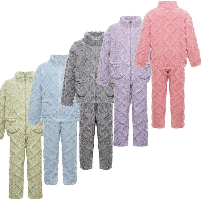 Unisex Kids Outfit Homewear Set Tops With Pants Pajamas Long Sleeve Loungewear