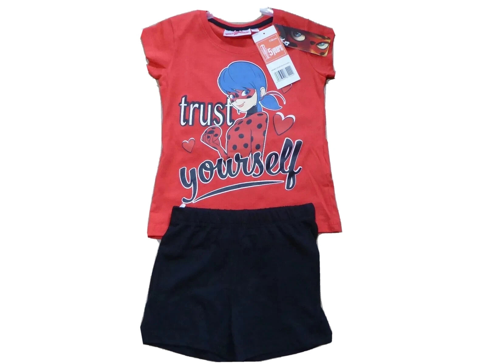 Girls Pyjamas Short Sleeve PJs Miraculous Tales Of Ladybug & Cat Noir PJ 2 Piece