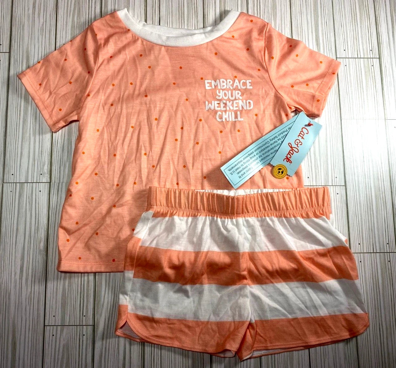 Cat & Jack Girls 2pc pajama Embrace your Weekend Chill