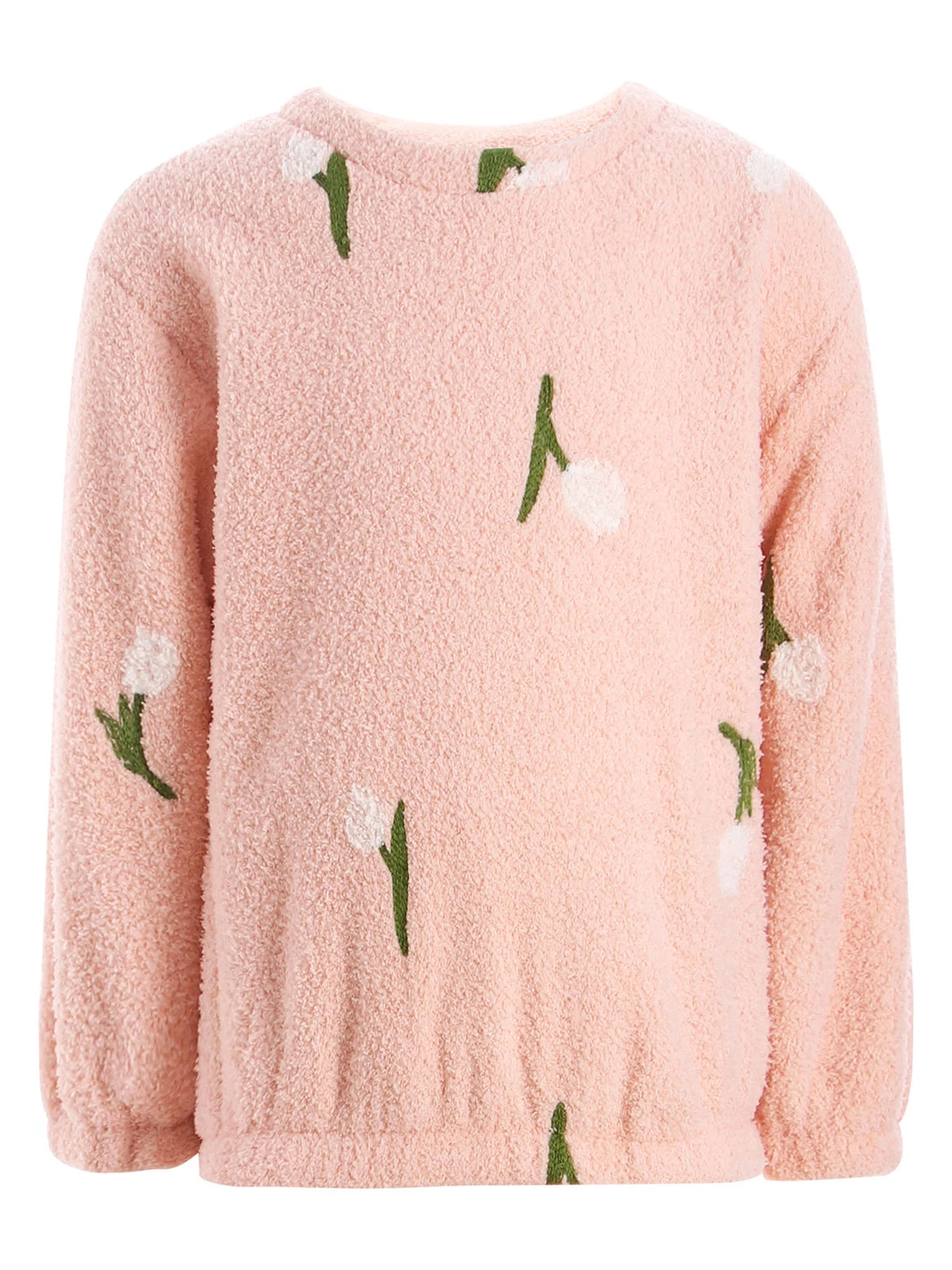 Kids Pyjamas Fleece Nightwear Elastic Waist Pyjama Set Warm 2 Piece-