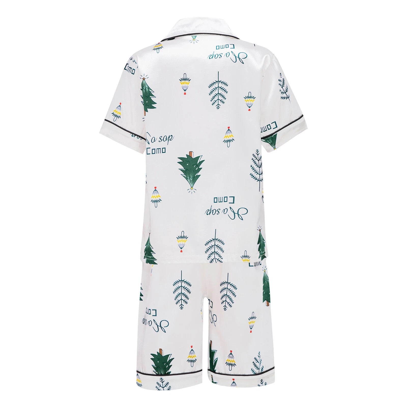 Boys Girls Pajamas Set Sleepwear Button Closure Top Shorts Nightwear Loungewear