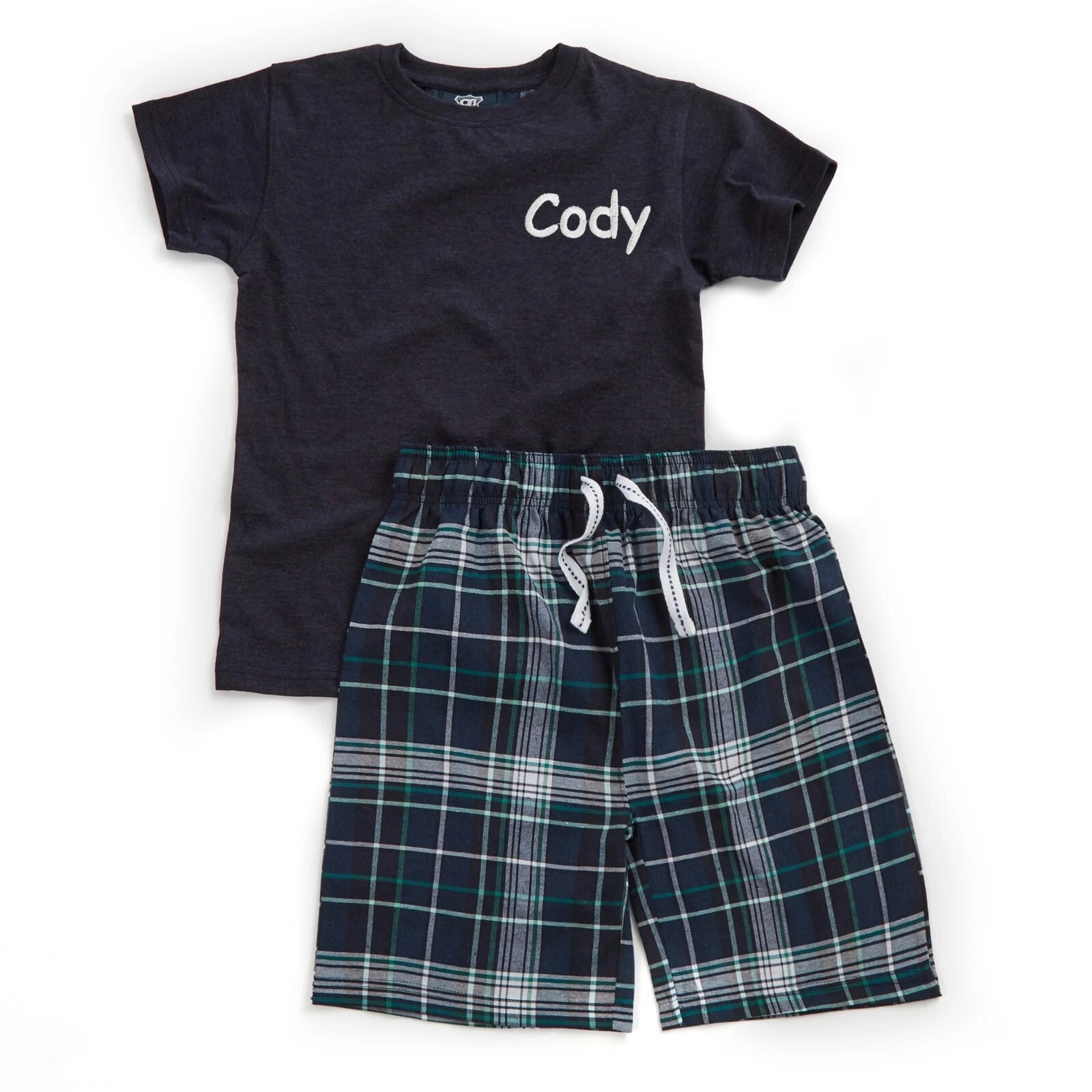 Personalised Short Cotton Pyjamas Kids Summer Shorts Sleeved Pjs Set Nightwear