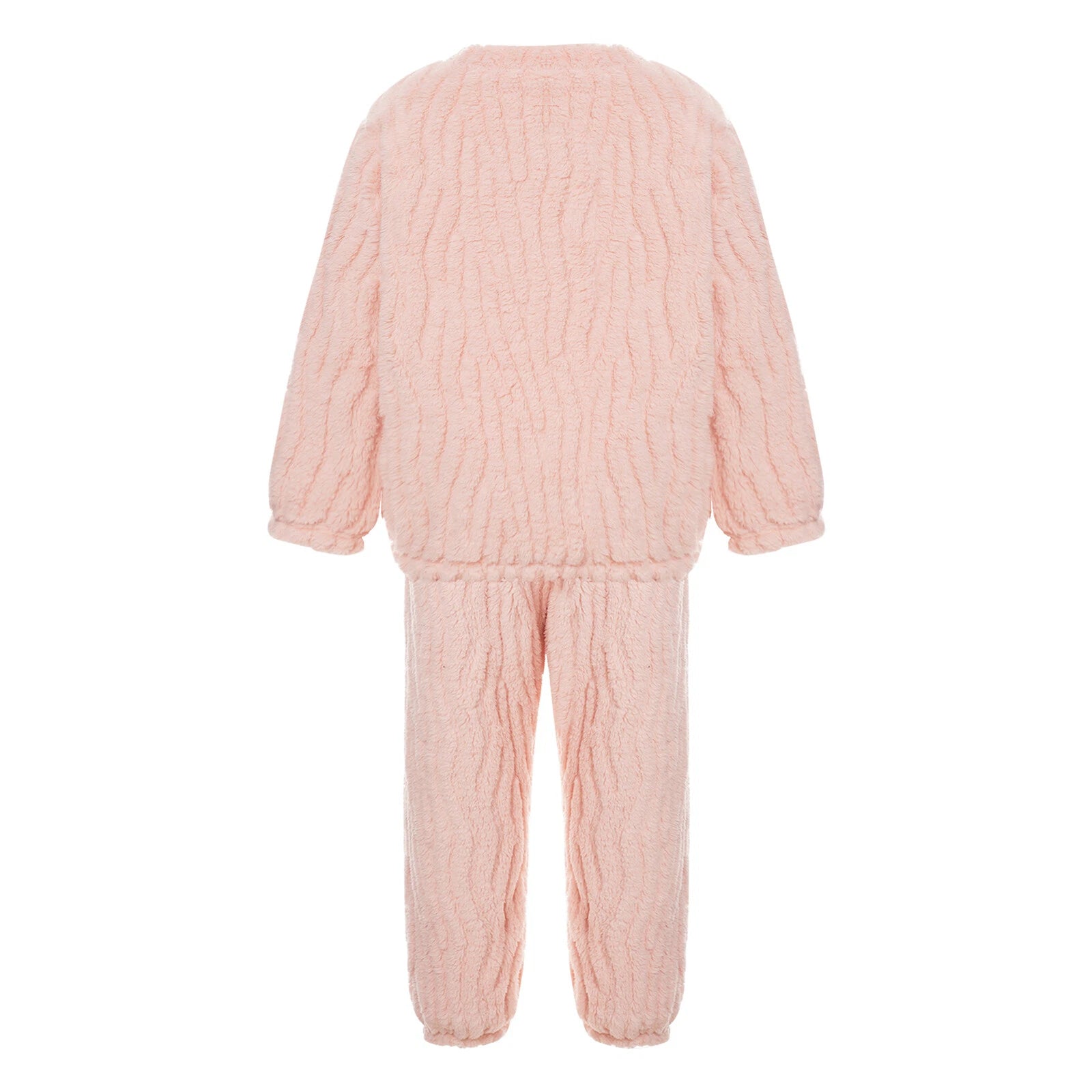 Kids Pajamas Set Flannel Sleepwear Bear Tops Pullover with Plush Pants Trousers