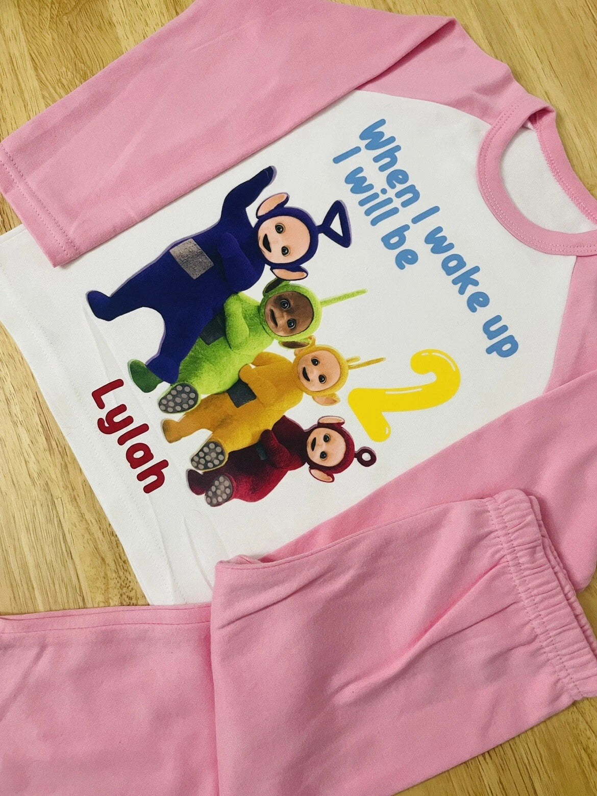 Personalised Teletubie When I Wake Up Pyjamas Birthday Children's Birthday Gift